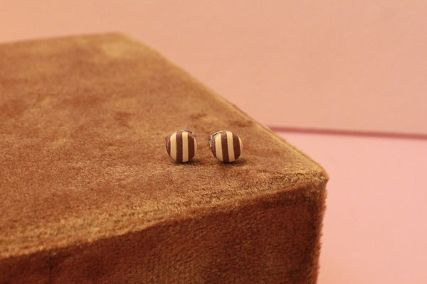 CIRKUS dot øreringe, mini (chokoladebrun/sand)