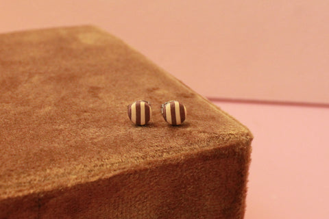 CIRKUS dot øreringe, mini (chokoladebrun/sand)