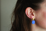 GOLDEN MOON øreringe (kobolt blå)